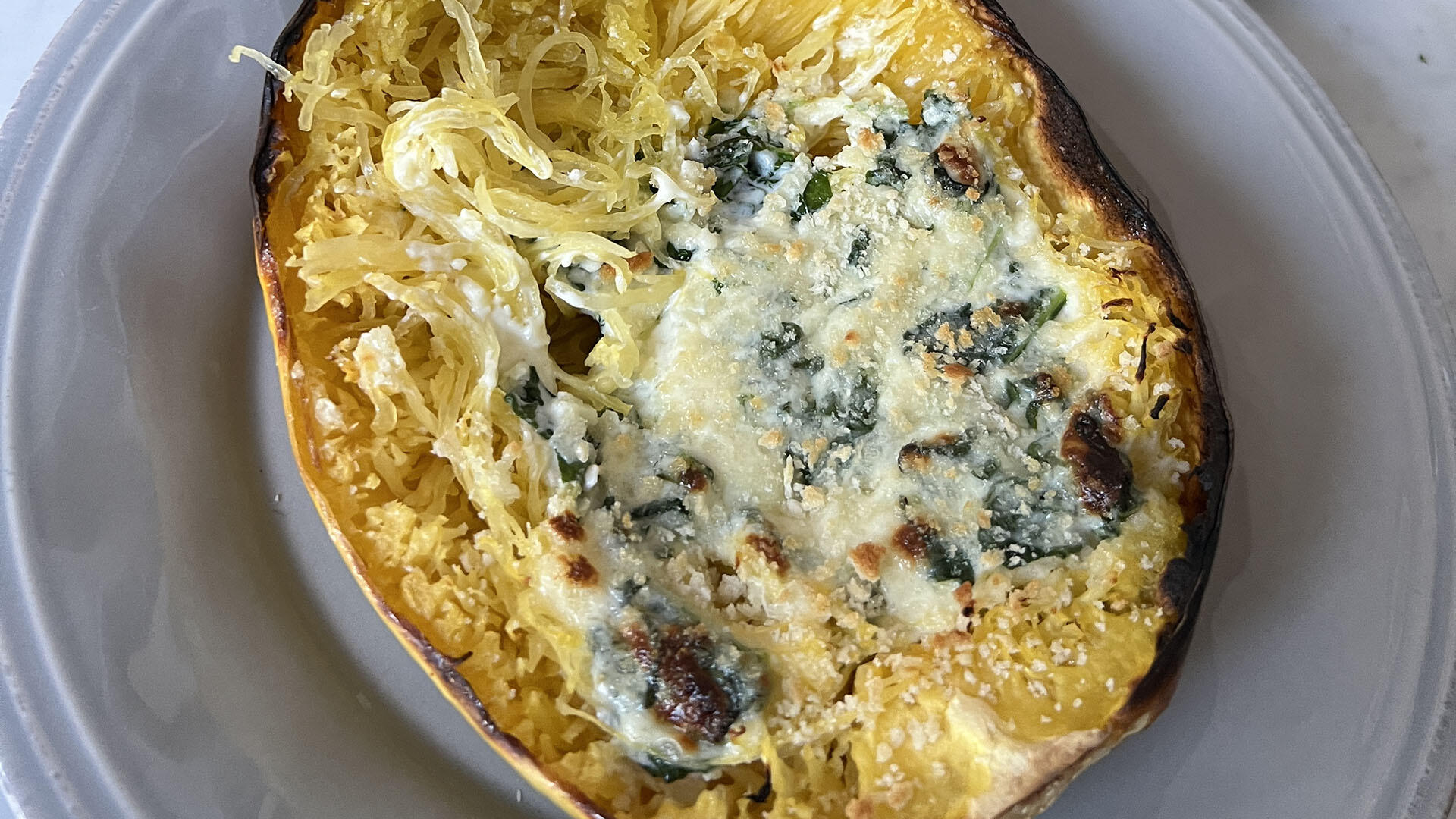 Cheesy Spaghetti Squash with Baby Kale | Recipe - Rachael Ray Show